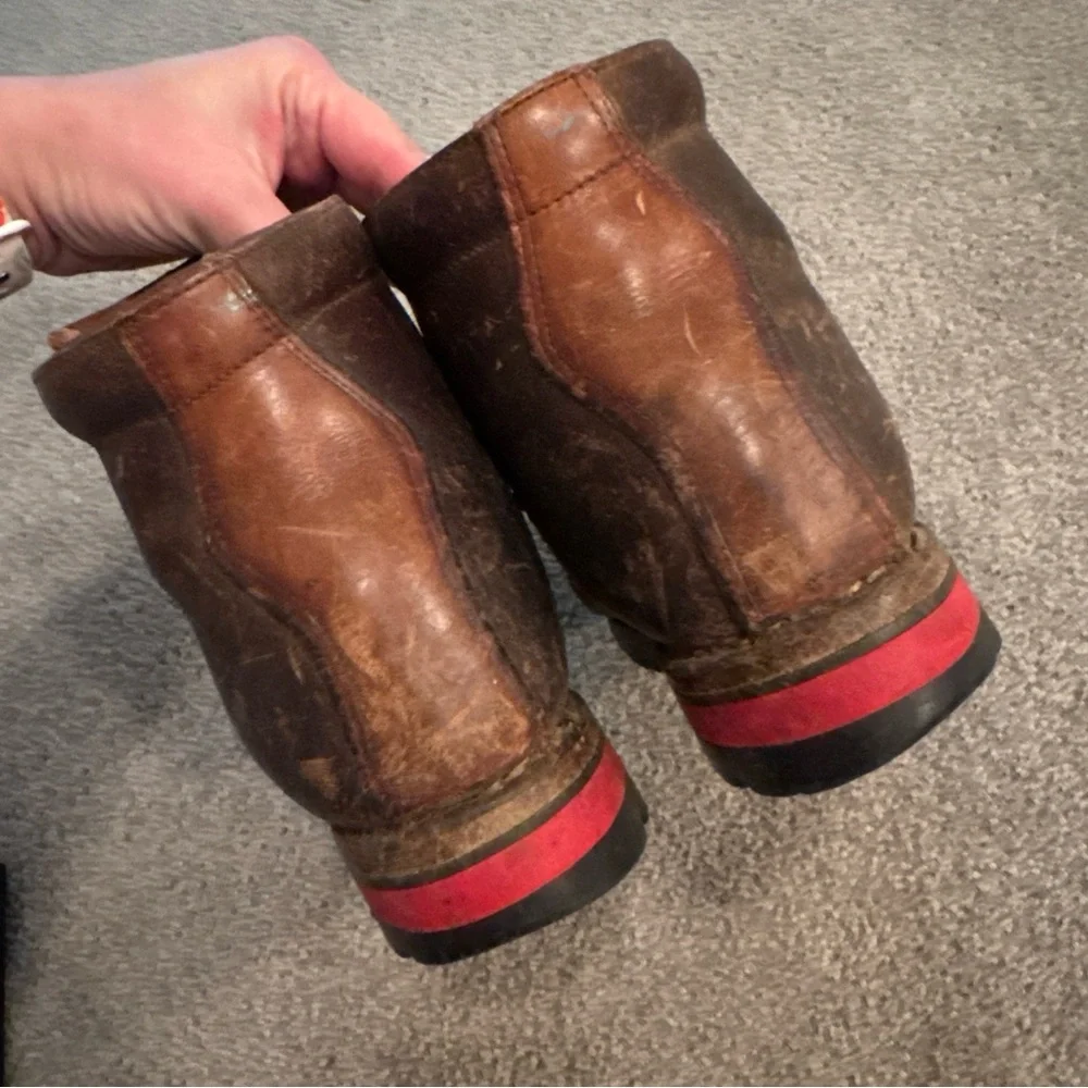 Vintage RAICHLE Switzerland Leather Hiking Mountaineering Army Boots Sz 8.5M